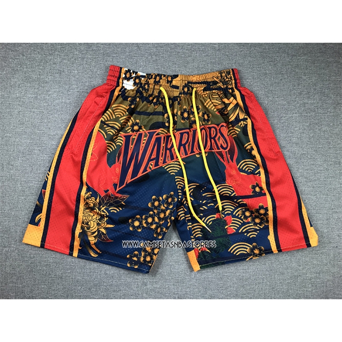 Pantalone Golden State Warriors Mitchell & Ness Just Don Lunar New Year Naranja